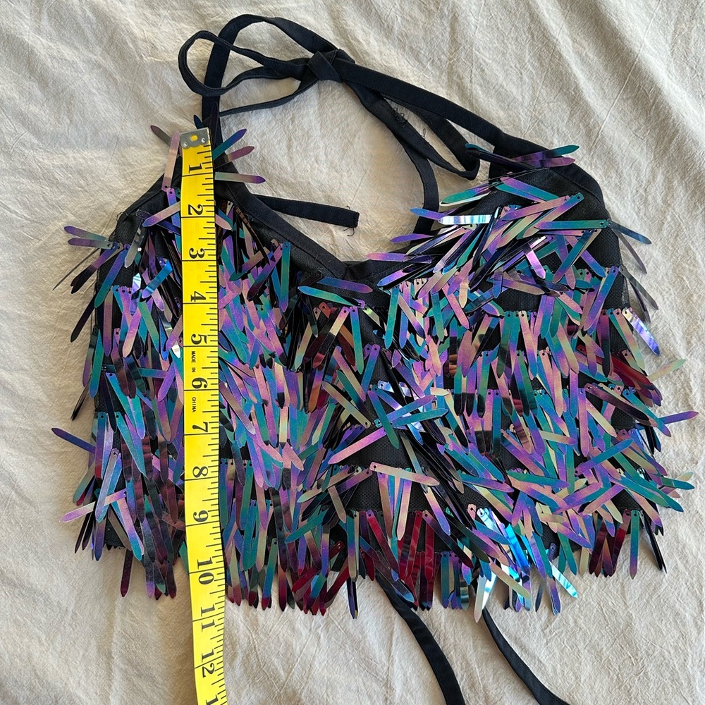 [SOLD] IHeartRaves Sequin Halter Top - Picture 8 of 9